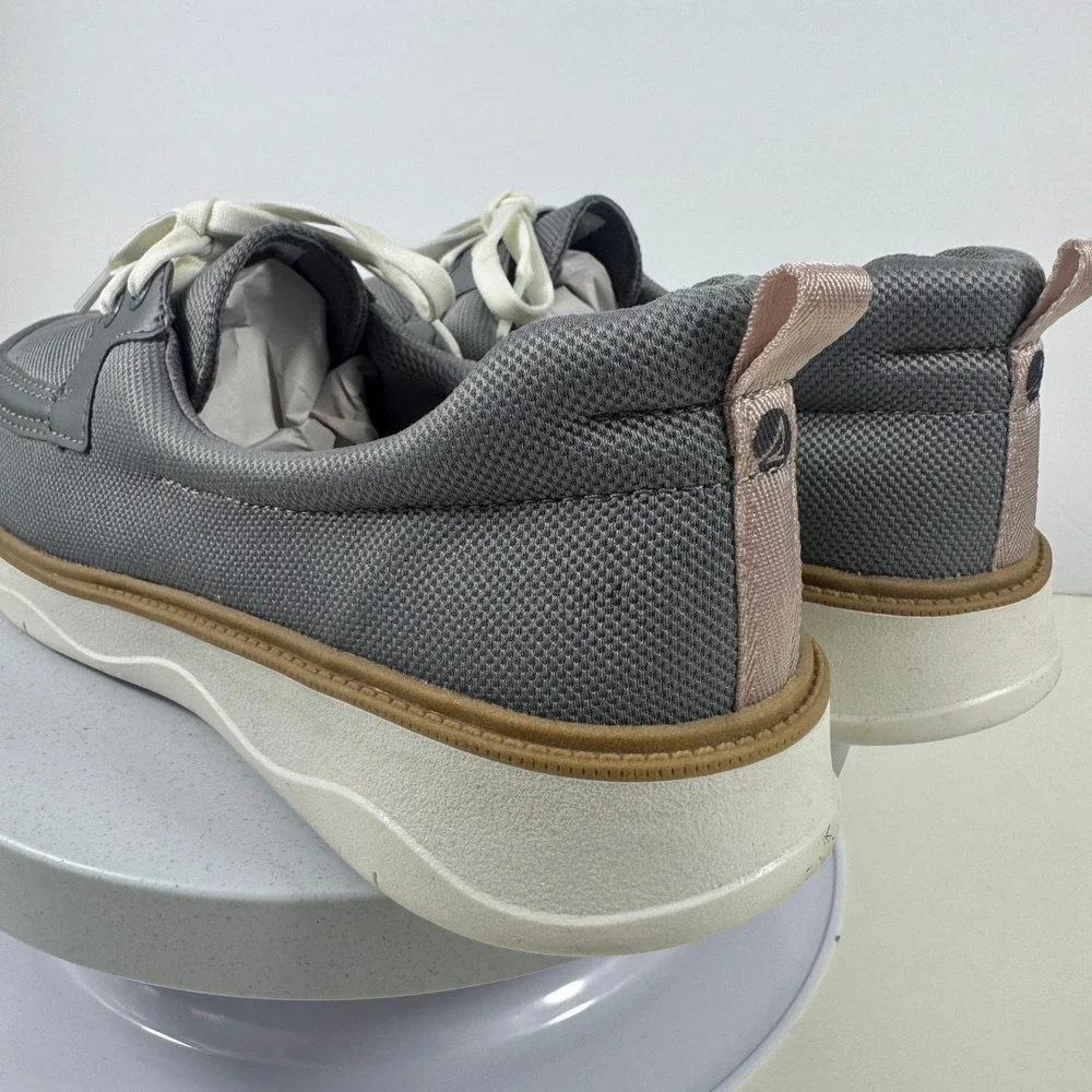Sperry Women's Gray Canvas Boat Shoes Comfort Casual Lace Up‎ Size 10